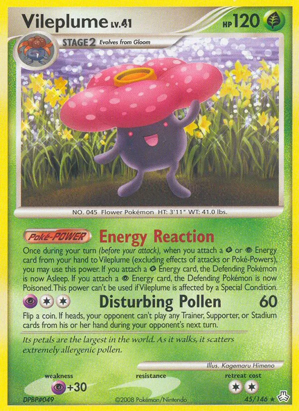 Vileplume #45, Legends Awakened Reverse Foil