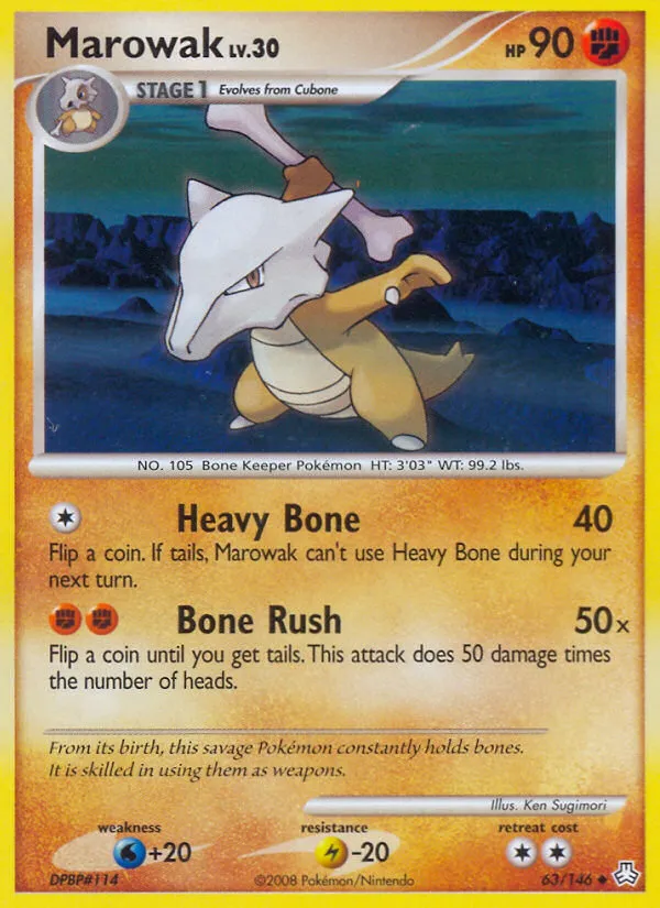 Marowak #63, Legends Awakened Reverse Foil