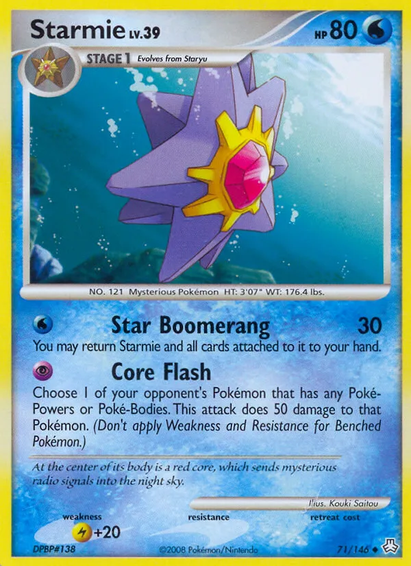 Starmie #71, Legends Awakened Reverse Foil
