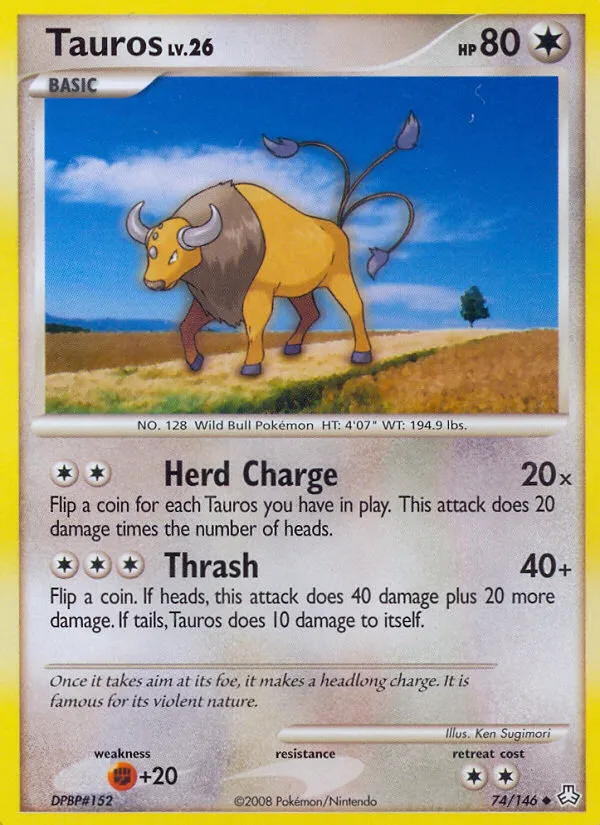 Tauros #74, Legends Awakened Reverse Foil