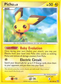 Pichu #45, Burger King Collection 2009