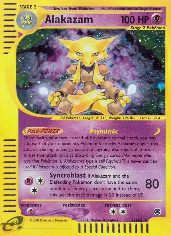 Alakazam #1, Expedition Base Set Reverse Foil