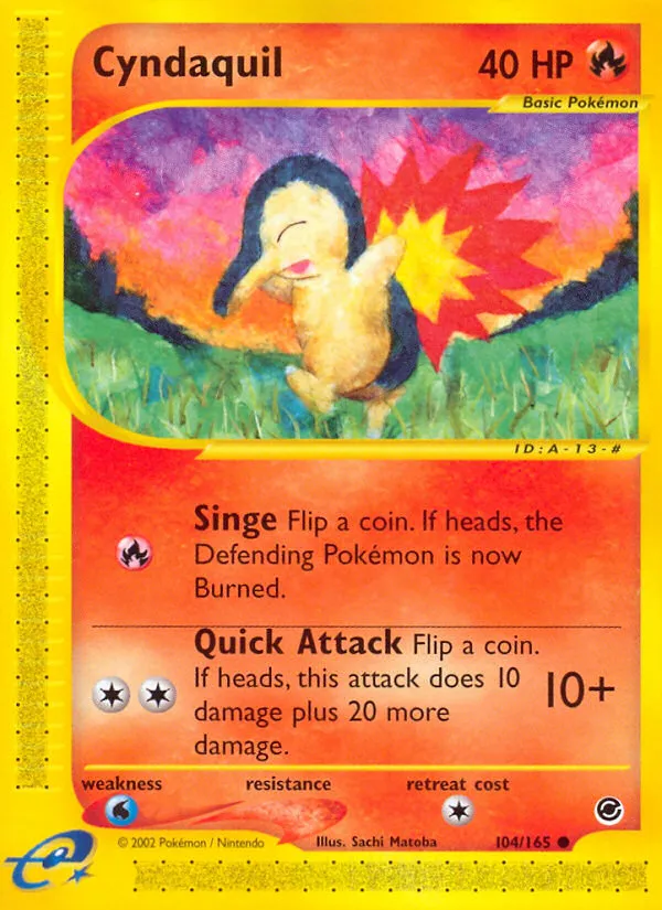 Cyndaquil #104, Expedition Base Set Reverse Foil