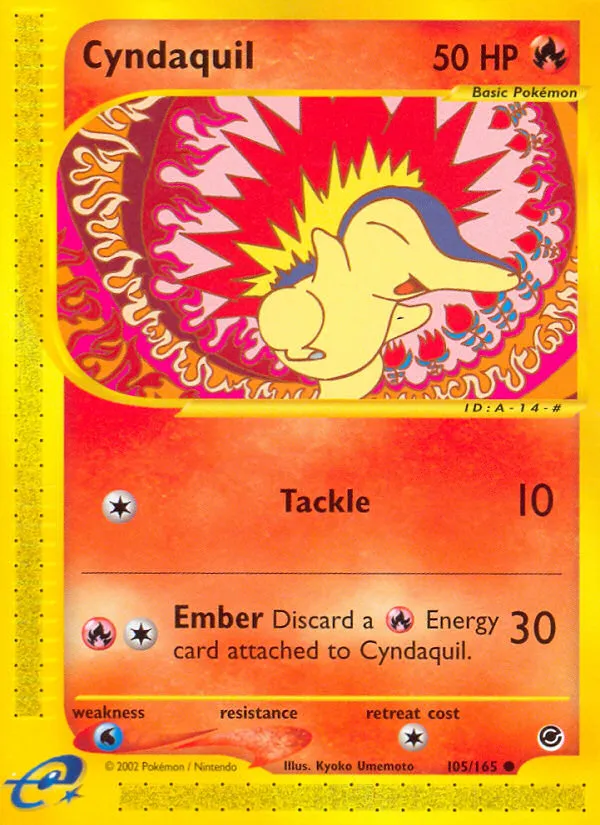 Cyndaquil #105, Expedition Base Set Reverse Foil