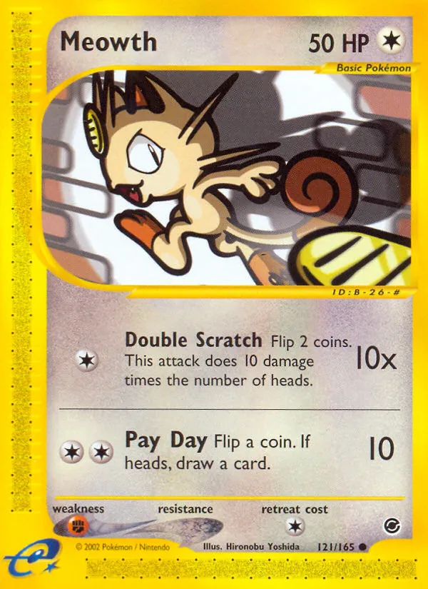 Meowth #121, Expedition Base Set Reverse Foil