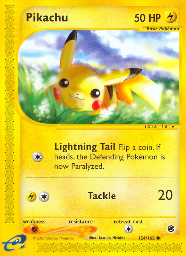 Pikachu #124, Expedition Base Set Reverse Foil