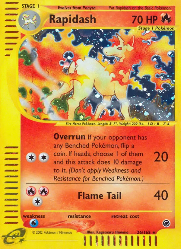 Rapidash #26, Expedition Base Set Reverse Foil