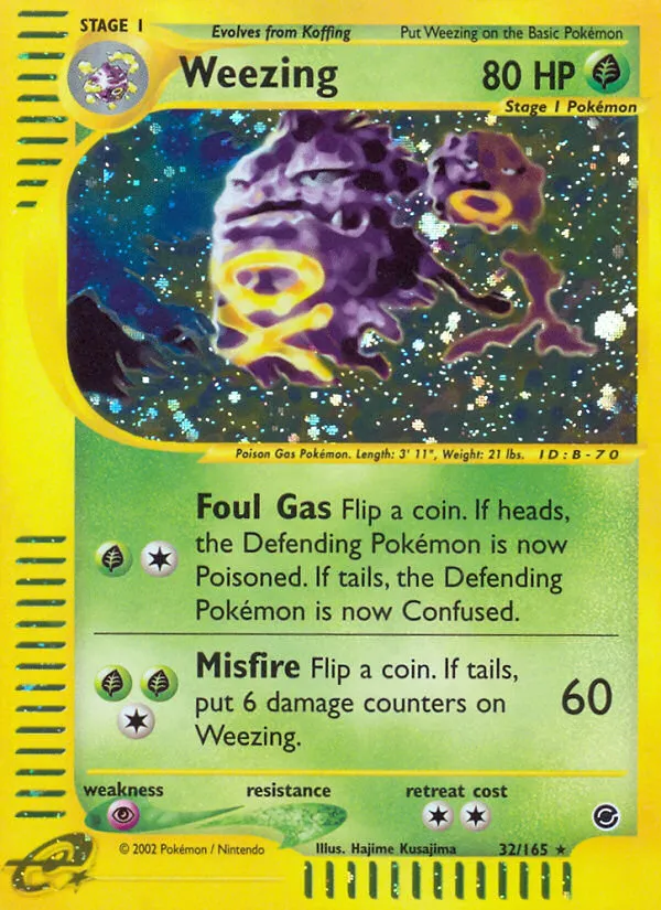 Weezing #32, Expedition Base Set Reverse Foil