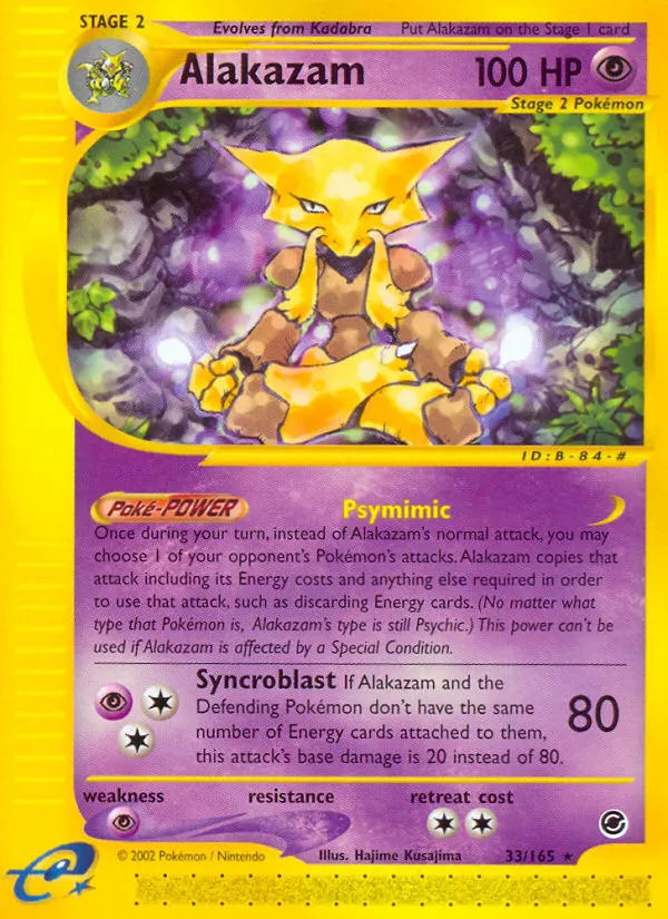Alakazam #33, Expedition Base Set Reverse Foil