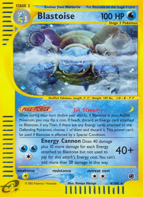 Blastoise #4, Expedition Base Set Reverse Foil