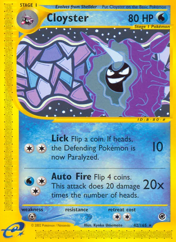 Cloyster #42, Expedition Base Set Reverse Foil