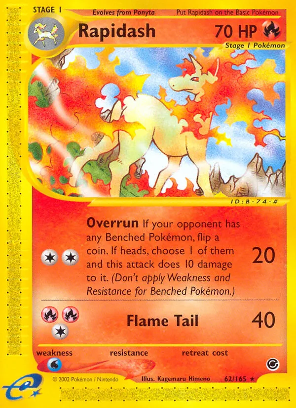 Rapidash #62, Expedition Base Set Reverse Foil