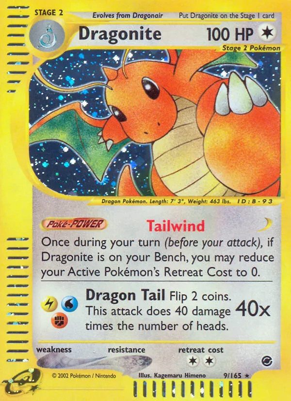 Dragonite #9, Expedition Base Set Reverse Foil