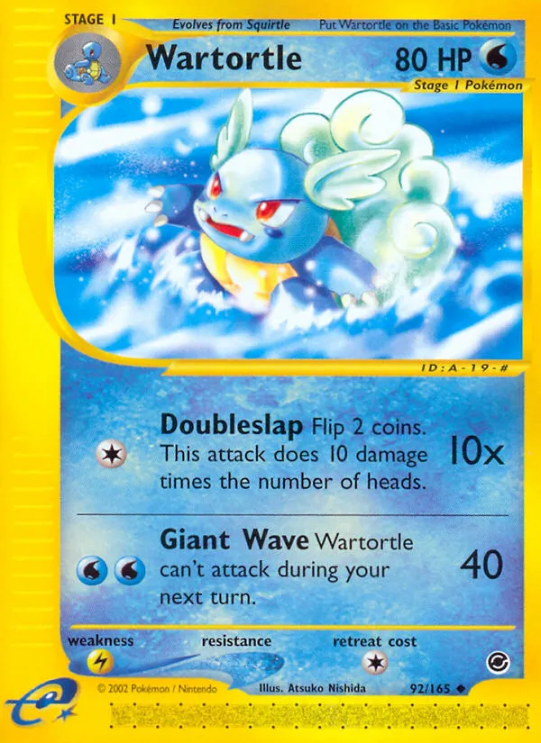 Wartortle #92, Expedition Base Set Reverse Foil