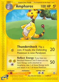 Ampharos #1, Reverse Foil