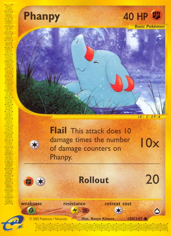 Phanpy #100, Aquapolis Reverse Foil