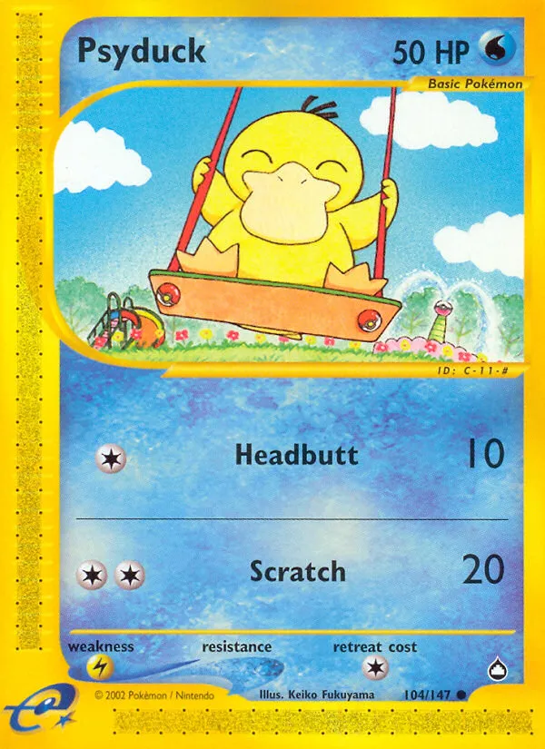 Psyduck #104, Aquapolis Reverse Foil