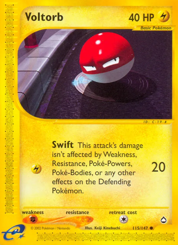Voltorb #115, Aquapolis Reverse Foil