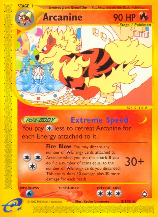 Arcanine #2, Aquapolis Reverse Foil