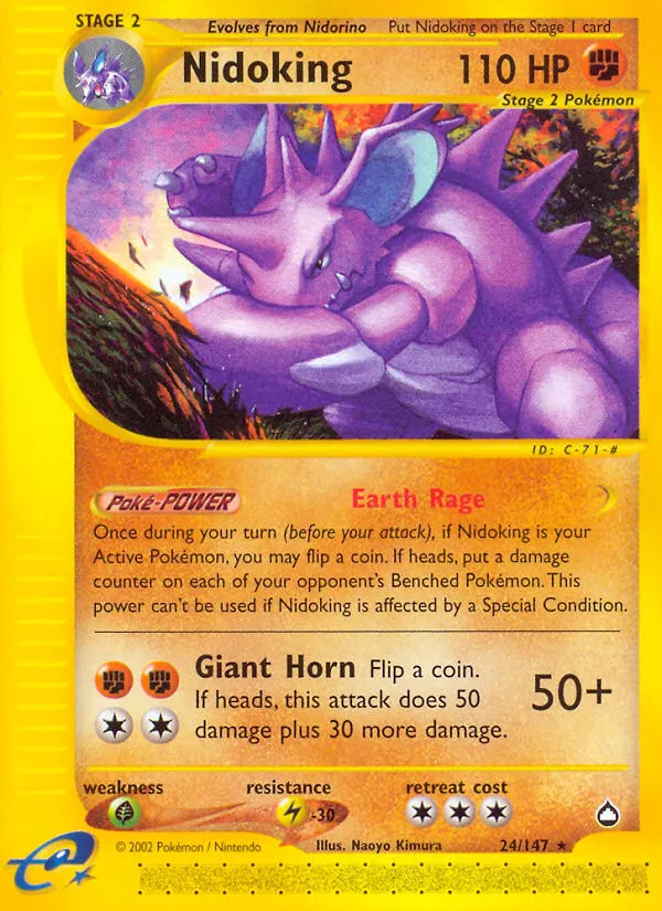 Nidoking #24, Aquapolis Reverse Foil