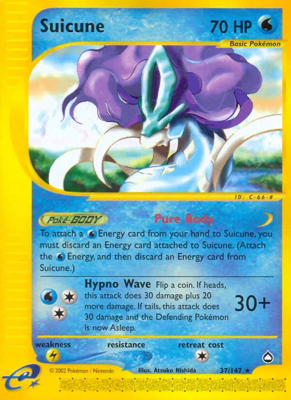 Suicune #37, Aquapolis Reverse Foil
