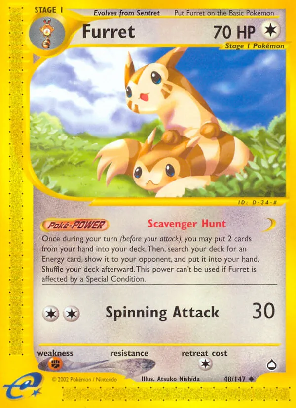 Furret #48, Aquapolis Reverse Foil