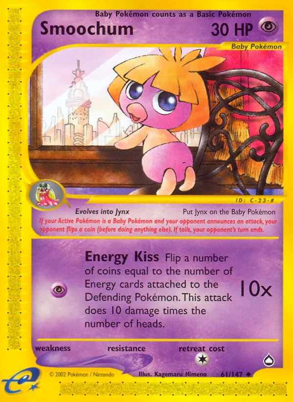 Smoochum #61, Aquapolis Reverse Foil