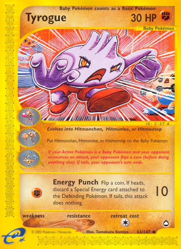 Tyrogue #63, Aquapolis Reverse Foil