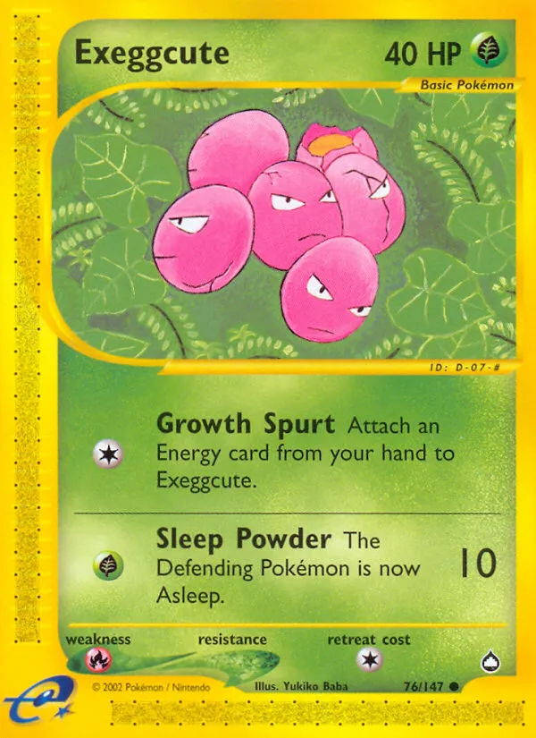 Exeggcute #76, Aquapolis Reverse Foil