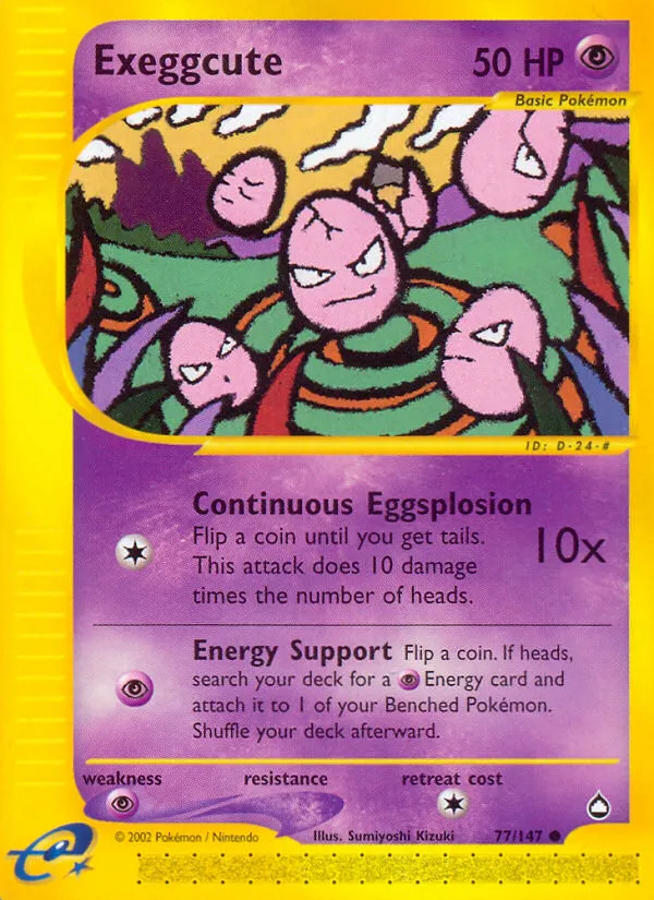 Exeggcute #77, Aquapolis Reverse Foil