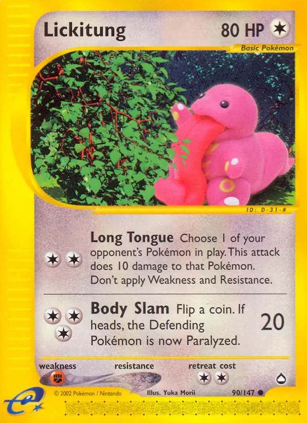 Lickitung #90, Aquapolis Reverse Foil