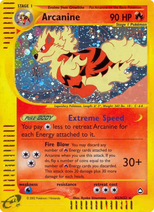 Arcanine #H2, Aquapolis