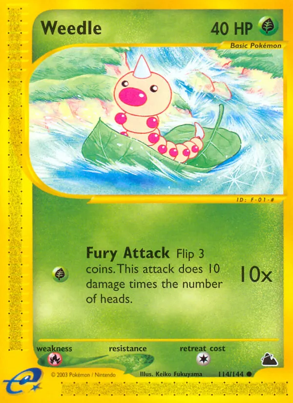 Weedle #114, Skyridge Reverse Foil