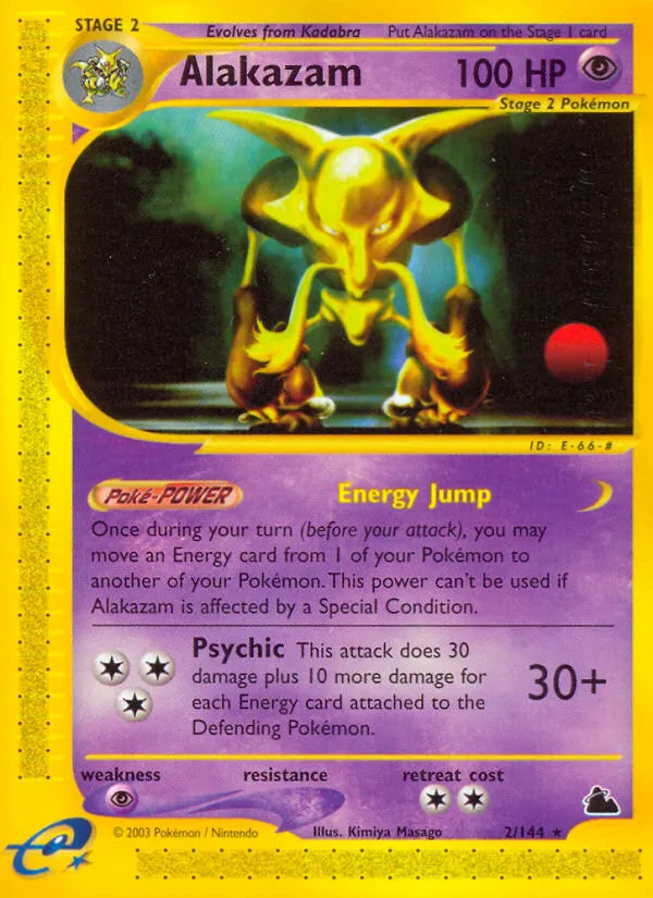 Alakazam #2, Skyridge Reverse Foil
