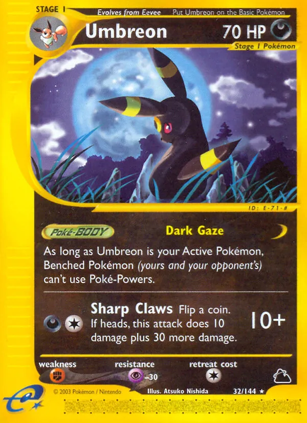 Umbreon #32, Skyridge Reverse Foil
