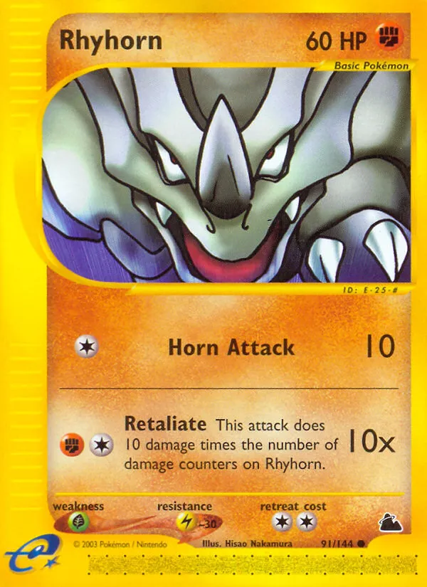 Rhyhorn #91, Skyridge Reverse Foil