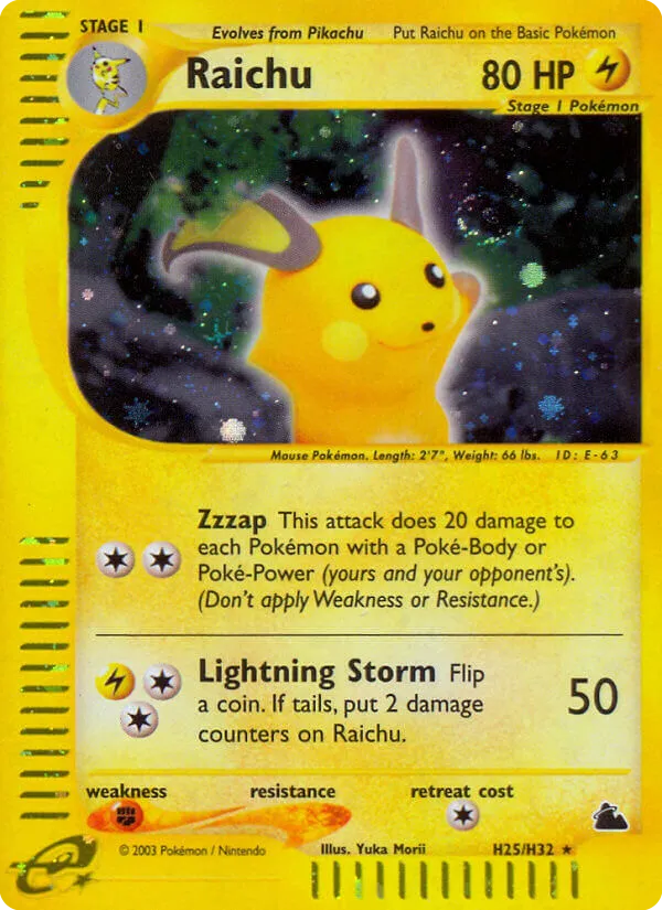 Raichu #H25, Skyridge
