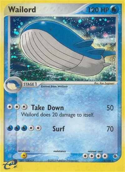 Wailord #14, Ruby & Sapphire Reverse Foil