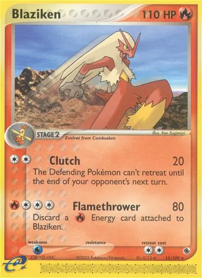 Blaziken #15, Ruby & Sapphire Reverse Foil