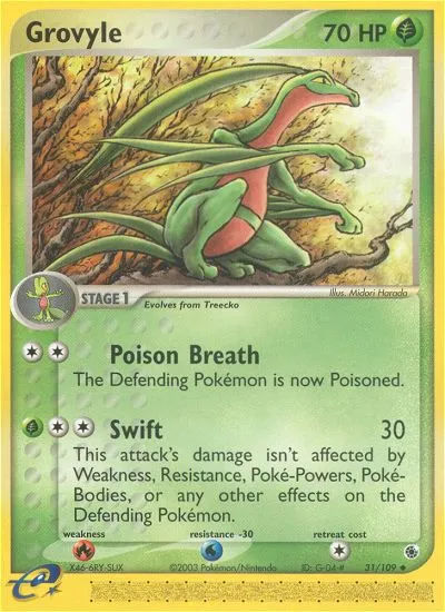 Grovyle #31, Ruby & Sapphire Reverse Foil