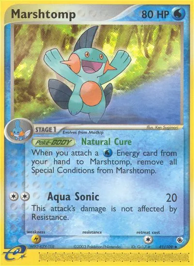 Marshtomp #41, Ruby & Sapphire Reverse Foil