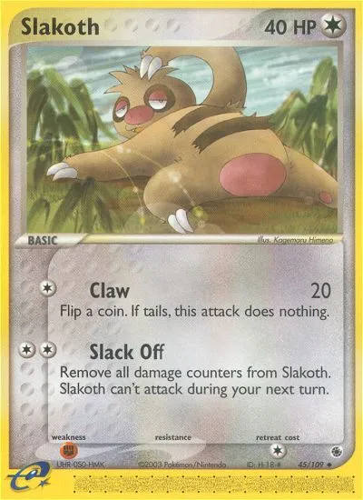 Slakoth #45, Ruby & Sapphire Reverse Foil