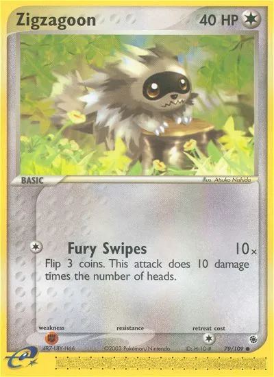 Zigzagoon #79, Ruby & Sapphire Reverse Foil