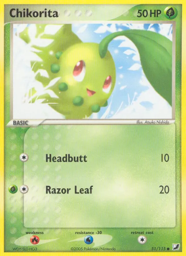 Chikorita #51, Unseen Forces Reverse Foil
