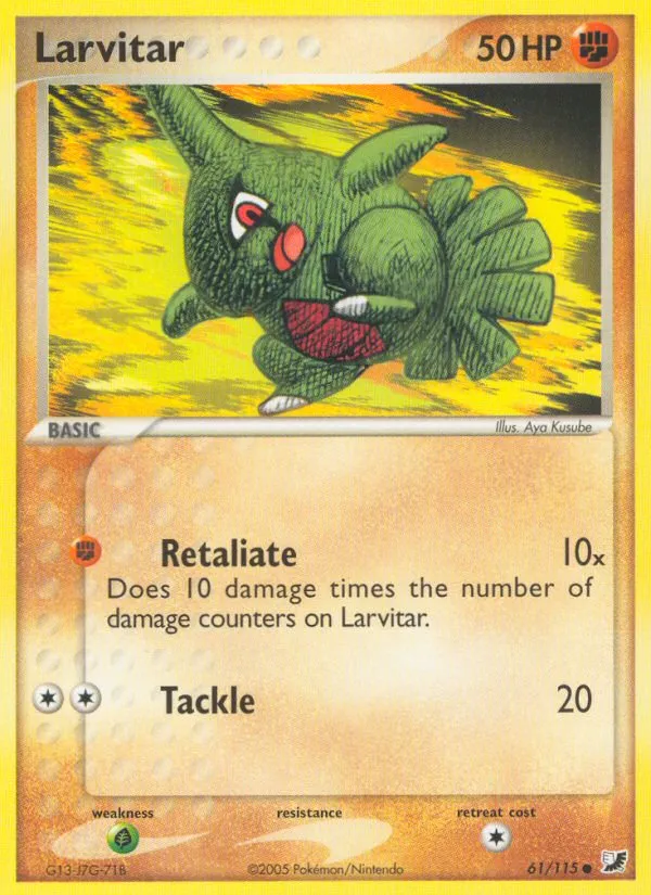 Larvitar #61, Unseen Forces Reverse Foil