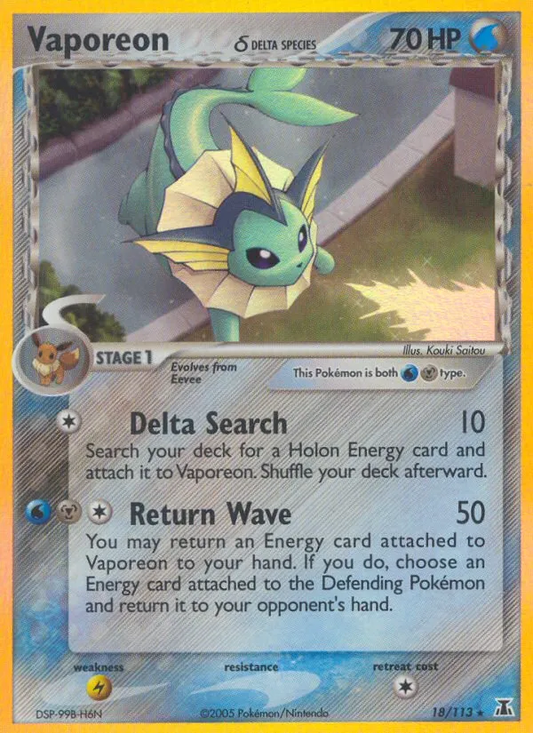 Vaporeon δ #18, Delta Species Reverse Foil