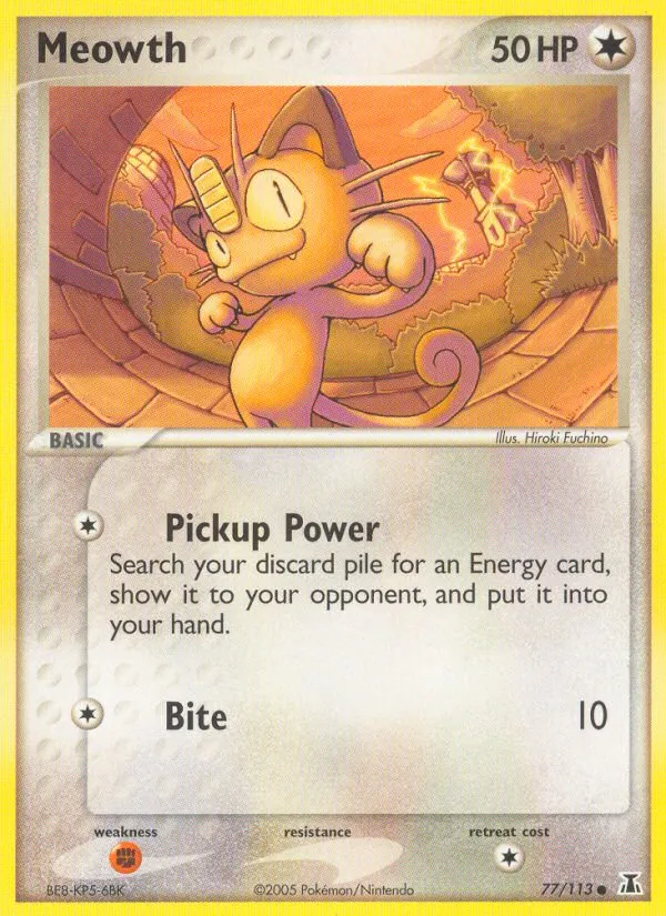 Meowth #77, Delta Species Reverse Foil