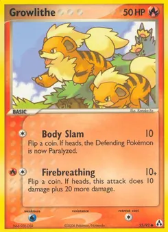 Growlithe #55, Reverse Foil
