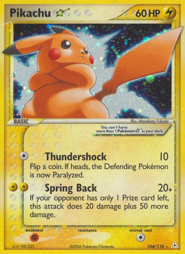 Pikachu ★ #104, Holon Phantoms Gold Star