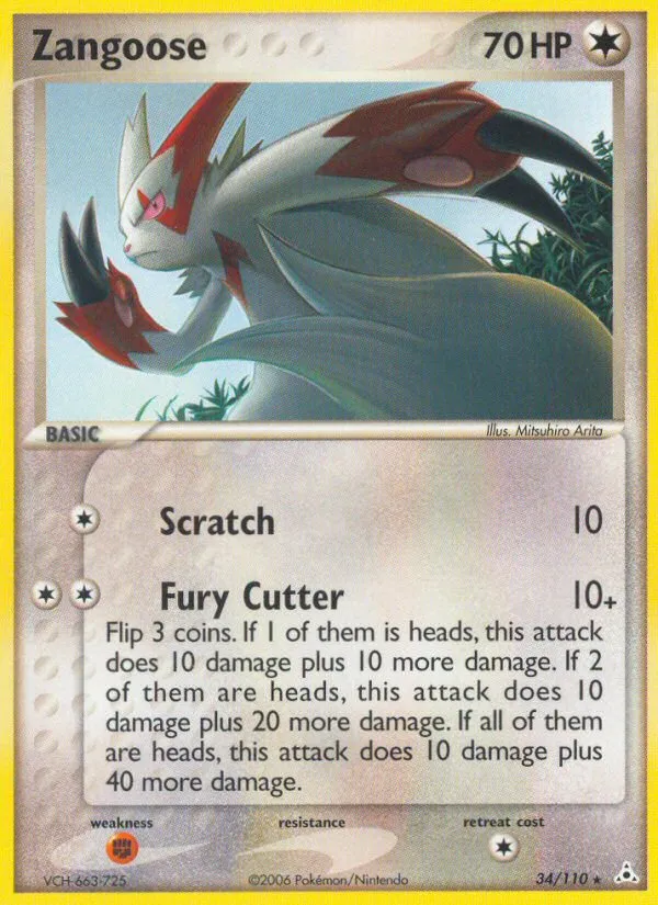 Zangoose #34, Holon Phantoms Reverse Foil
